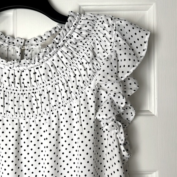 Women’s Small Loft Blouse Top. Black and White Polka Dot. Excellent condition - Picture 7 of 11